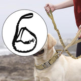 Maxbell Elastic Bungee Training Walking Metal Buckle Dog Leash Handle Black