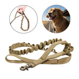Maxbell Elastic Bungee Training Walking Metal Buckle Dog Leash Handle Khaki