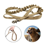 Maxbell Elastic Bungee Training Walking Metal Buckle Dog Leash Handle Khaki