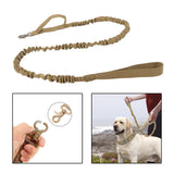 Maxbell Elastic Bungee Training Walking Metal Buckle Dog Leash Handle Khaki