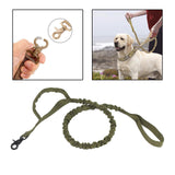 Maxbell Elastic Bungee Training Walking Metal Buckle Dog Leash Handle Dark Green