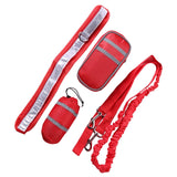 Maxbell Running Dog Leash Hands Free Reflective Bungee for Walking Cycling Jogging Red