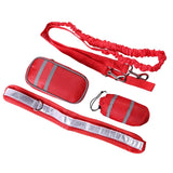 Maxbell Running Dog Leash Hands Free Reflective Bungee for Walking Cycling Jogging Red