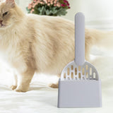 Maxbell Cat Litter Shovel with Holder Scoop with Stand Pet Cleaning Tool White Gray