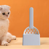 Maxbell Cat Litter Shovel with Holder Scoop with Stand Pet Cleaning Tool White Gray