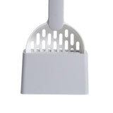 Maxbell Cat Litter Shovel with Holder Scoop with Stand Pet Cleaning Tool White Gray