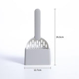 Maxbell Cat Litter Shovel with Holder Scoop with Stand Pet Cleaning Tool White Gray