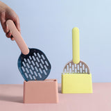 Maxbell Cat Litter Shovel with Holder Scoop with Stand Pet Cleaning Tool Pink Blue
