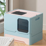 Maxbell Folding Cat Litter Box Toilet with Lid Easy Clean Anti Splashing with Shovel