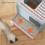 Maxbell Folding Cat Litter Box Toilet with Lid Easy Clean Anti Splashing with Shovel