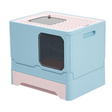 Maxbell Folding Cat Litter Box Toilet with Lid Easy Clean Anti Splashing with Shovel