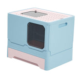 Maxbell Folding Cat Litter Box Toilet with Lid Easy Clean Anti Splashing with Shovel