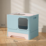Maxbell Folding Cat Litter Box Toilet with Lid Easy Clean Anti Splashing with Shovel