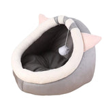 Maxbell Cat Sleeping Beds with Ball Toy Semi Closed Warm Nest Small Dog Bed Kennel