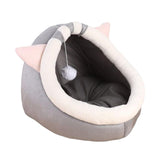 Maxbell Cat Sleeping Beds with Ball Toy Semi Closed Warm Nest Small Dog Bed Kennel