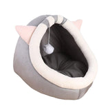 Maxbell Cat Sleeping Beds with Ball Toy Semi Closed Warm Nest Small Dog Bed Kennel