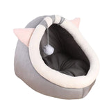 Maxbell Cat Sleeping Beds with Ball Toy Semi Closed Warm Nest Small Dog Bed Kennel