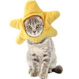 Maxbell Cat Hat Yellow Star Soft Plush Adorable Headwear Cap for Puppy Rabbit Pet