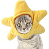 Maxbell Cat Hat Yellow Star Soft Plush Adorable Headwear Cap for Puppy Rabbit Pet