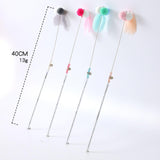 Maxbell Cat Wand Toy Feather Cat Playing Kitten Rod Toy Scratching Pet Accessories
