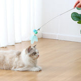Maxbell Cat Wand Toy Feather Cat Playing Kitten Rod Toy Scratching Pet Accessories