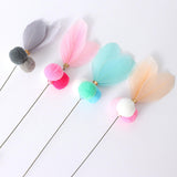 Maxbell Cat Wand Toy Feather Cat Playing Kitten Rod Toy Scratching Pet Accessories