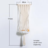 Maxbell Bohemian Handwoven Tapestry Macrame Cat Hammock Cat Nest Wall Hanging Basket