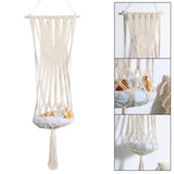 Maxbell Bohemian Handwoven Tapestry Macrame Cat Hammock Cat Nest Wall Hanging Basket