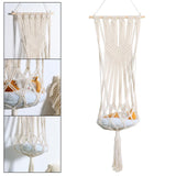 Maxbell Bohemian Handwoven Tapestry Macrame Cat Hammock Cat Nest Wall Hanging Basket