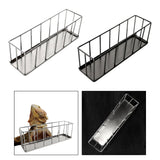 Maxbell Hollow Rectangle Tortoise Feeder Pet Reptile Food Dispenser Tool Accessories Silver