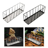 Maxbell Hollow Rectangle Tortoise Feeder Pet Reptile Food Dispenser Tool Accessories Silver