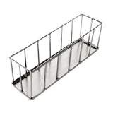 Maxbell Hollow Rectangle Tortoise Feeder Pet Reptile Food Dispenser Tool Accessories Silver