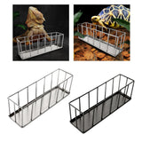 Maxbell Hollow Rectangle Tortoise Feeder Pet Reptile Food Dispenser Tool Accessories Silver