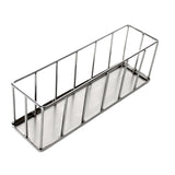 Maxbell Hollow Rectangle Tortoise Feeder Pet Reptile Food Dispenser Tool Accessories Silver