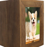 Maxbell Pet Cremation Urn for Dogs Cats Ashes Photo Frame Casket Memorial Keepsake Brown