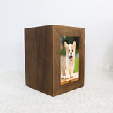 Maxbell Pet Cremation Urn for Dogs Cats Ashes Photo Frame Casket Memorial Keepsake Brown