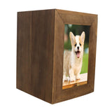 Maxbell Pet Cremation Urn for Dogs Cats Ashes Photo Frame Casket Memorial Keepsake Brown