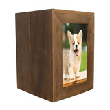 Maxbell Pet Cremation Urn for Dogs Cats Ashes Photo Frame Casket Memorial Keepsake Brown