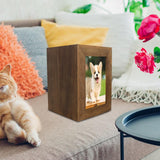 Maxbell Pet Cremation Urn for Dogs Cats Ashes Photo Frame Casket Memorial Keepsake Brown