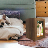 Maxbell Pet Cremation Urn for Dogs Cats Ashes Photo Frame Casket Memorial Keepsake Brown