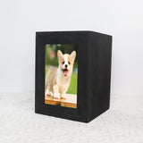 Maxbell Pet Cremation Urn for Dogs Cats Ashes Photo Frame Casket Memorial Keepsake Black