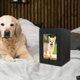 Maxbell Pet Cremation Urn for Dogs Cats Ashes Photo Frame Casket Memorial Keepsake Black