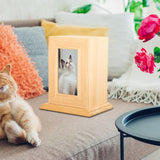 Maxbell Pet Urn Ash Urns for Dogs Casket Memorial Keepsake Remembrance Funeral Light Wood