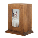 Maxbell Pet Urn Ash Urns for Dogs Casket Memorial Keepsake Remembrance Funeral Dark Wood