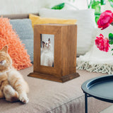 Maxbell Pet Urn Ash Urns for Dogs Casket Memorial Keepsake Remembrance Funeral Dark Wood