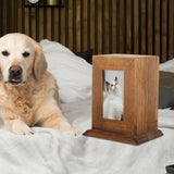 Maxbell Pet Urn Ash Urns for Dogs Casket Memorial Keepsake Remembrance Funeral Dark Wood