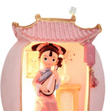 Maxbell Chinese Girl Playing Musical Instrument Sculpture Craft Night Lamp Ornament pink playing Pipa