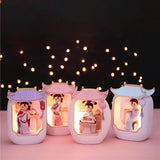 Maxbell Chinese Girl Playing Musical Instrument Sculpture Craft Night Lamp Ornament pink playing Pipa