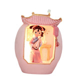 Maxbell Chinese Girl Playing Musical Instrument Sculpture Craft Night Lamp Ornament pink playing Pipa