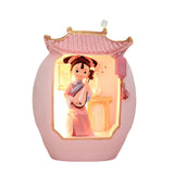 Maxbell Chinese Girl Playing Musical Instrument Sculpture Craft Night Lamp Ornament pink playing Pipa